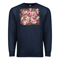 Navy Easter Quail Eggs And Leopard Bunny Premium Sweatshirt - RanaPortraitStore