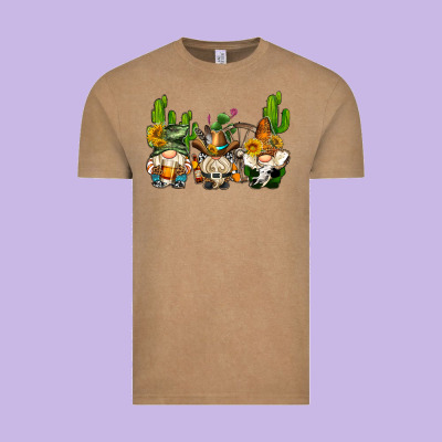 Western Gnomes With Cactus Vintage Tee Designed By Adodesignshop