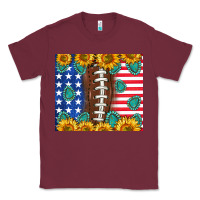 Burgundy American football and america Classic Tee - NancyCooperArtShop