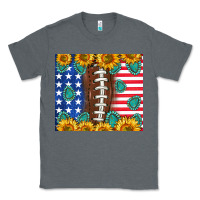Charcoal Heather American football and america Classic Tee - NancyCooperArtShop