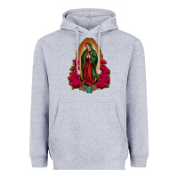 Heather Grey our lady of guadalupe Heavyweight Hoodie - Jasminsmagicworld