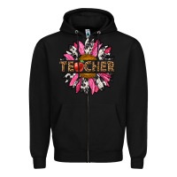 Black western teacher sunflower Zipper Hoodie - NancyCooperArtShop