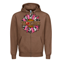 Chestnut western teacher sunflower Zipper Hoodie - NancyCooperArtShop