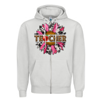 Dove Grey western teacher sunflower Zipper Hoodie - NancyCooperArtShop