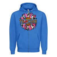 True Royal western teacher sunflower Zipper Hoodie - NancyCooperArtShop