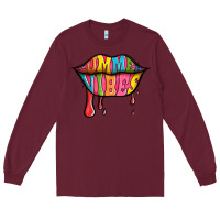 Burgundy summer vibes lips Long Sleeve Tee - Jasminsmagicworld