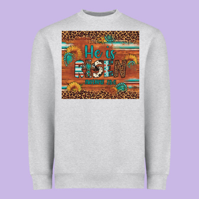 He Is Risen Gemstone Sunflower Leopard Heavyweight Sweatshirt Designed By Artiststas