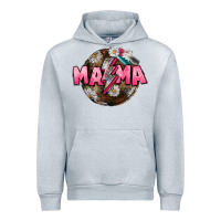 Heather Grey Mama lightning bolt Mother's Day Urban Hoodie - CowGirlArtShop