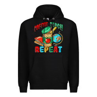 Black coffee teach repeat Premium Hoodie - NancyCooperArtShop