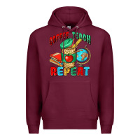 Burgundy coffee teach repeat Premium Hoodie - NancyCooperArtShop