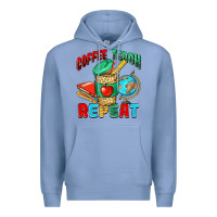 Colony Blue coffee teach repeat Premium Hoodie - NancyCooperArtShop