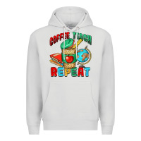 Dove Grey coffee teach repeat Premium Hoodie - NancyCooperArtShop