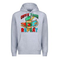 Heather Grey coffee teach repeat Premium Hoodie - NancyCooperArtShop