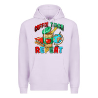Lilac coffee teach repeat Premium Hoodie - NancyCooperArtShop
