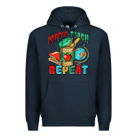 Navy coffee teach repeat Premium Hoodie - NancyCooperArtShop
