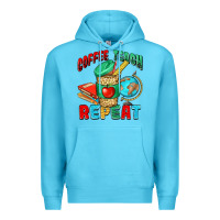 Ocean Blue coffee teach repeat Premium Hoodie - NancyCooperArtShop