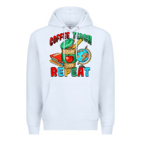 White coffee teach repeat Premium Hoodie - NancyCooperArtShop