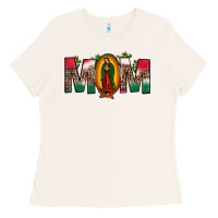 Bone mexican flag our lady of guadalupe mom leopard Ladies Tee - JahusDesignShop