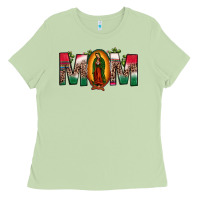 Mexican Flag Our Lady Of Guadalupe Mom Leopard Ladies Tee | Teevron