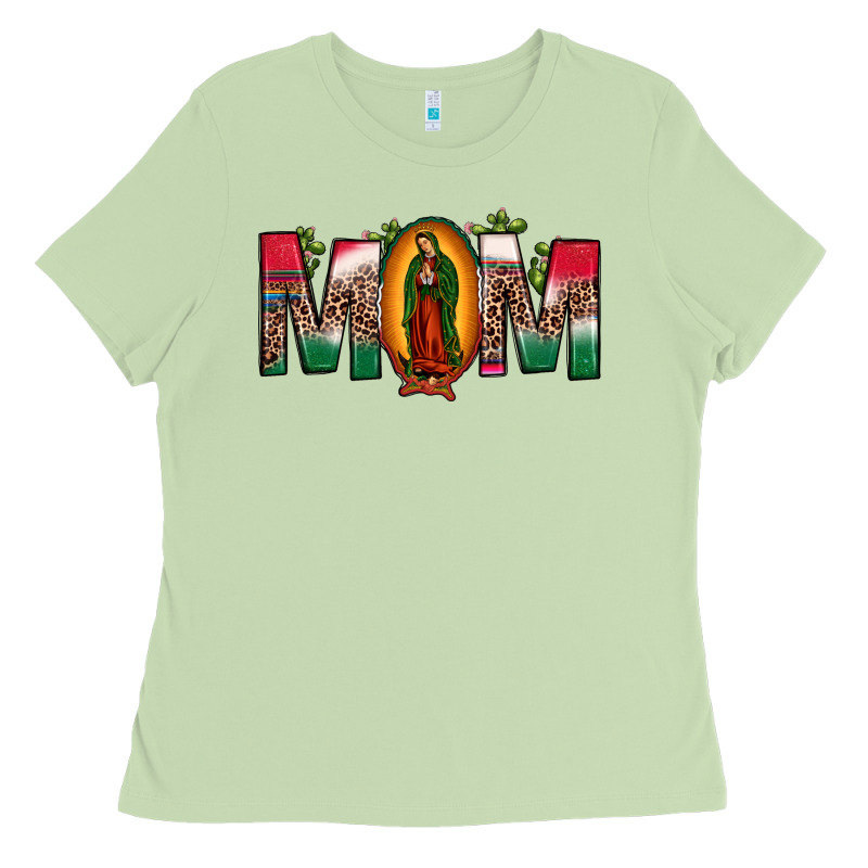 Mexican Flag Our Lady Of Guadalupe Mom Leopard Ladies Tee by JahusDesignShop | Teevron