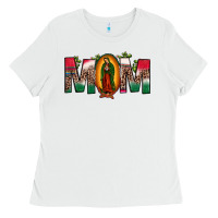 White mexican flag our lady of guadalupe mom leopard Ladies Tee - JahusDesignShop