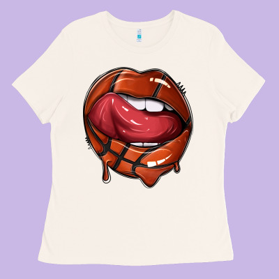 Ladies Tee sports lips basketball
