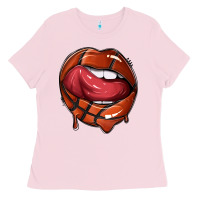 Bubblegum Pink sports lips basketball Ladies Tee - texasbilliewilder