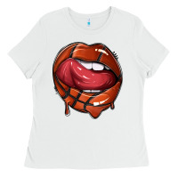 White sports lips basketball Ladies Tee - texasbilliewilder