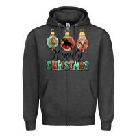 Charcoal Heather howdy christmas Zipper Hoodie - MaliasSmallBusiness