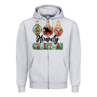 Heather Grey howdy christmas Zipper Hoodie - MaliasSmallBusiness