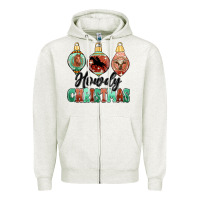 Oatmeal Heather howdy christmas Zipper Hoodie - MaliasSmallBusiness