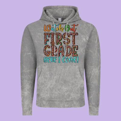 Watch Out First Grade Here I Come! Vintage Hoodie Designed By Jahusdesignshop