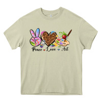 Mossy peace love art Heavy Core Tee - texasbilliewilder