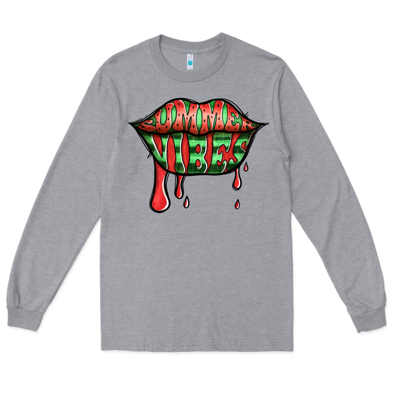 Summer Vibes Watermelon Lips Long Sleeve Tee by Jasminsmagicworld | Teevron