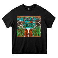 Black whild child longhorn  cactus cowhide Heavy Core Tee - Artiststas