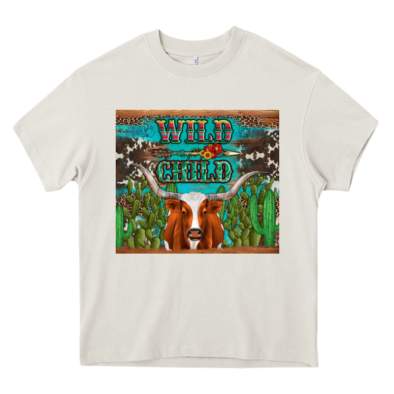 Whild Child Longhorn  Cactus Cowhide Heavy Core Tee by Artiststas | Teevron