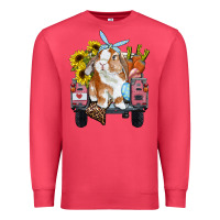 Cardinal Easter truck with bunny sunflowers and eggs Premium Sweatshirt - RanaPortraitStore