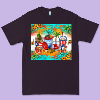 Puerto Rico Coffee Cups Premium Tee Designed By Zillion Design Studio