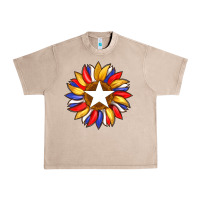 French Oak american flag and sunflower with star Urban Heavy Tee - Artiststas
