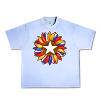 Grape Ice american flag and sunflower with star Urban Heavy Tee - Artiststas