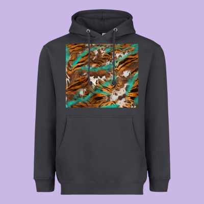 Tiger Cowhide Tumbler Heavyweight Hoodie Designed By Barkaloodesign