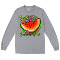 Heather Grey sweet summertime watermelon Long Sleeve Tee - Jasminsmagicworld