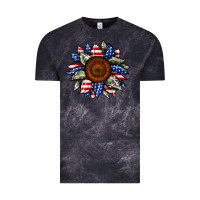 Cloud Black sunflower american flag Vintage Tee - JahusDesignShop