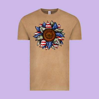 Sunflower American Flag Vintage Tee Designed By Jahusdesignshop