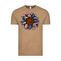 Vintage Coffee sunflower american flag Vintage Tee - JahusDesignShop