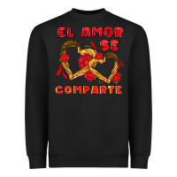 Black el amor se comparte with churros Heavyweight Sweatshirt - AdoDesignShop