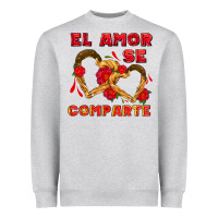 Heather Grey el amor se comparte with churros Heavyweight Sweatshirt - AdoDesignShop