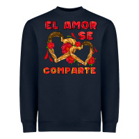 Navy el amor se comparte with churros Heavyweight Sweatshirt - AdoDesignShop