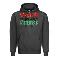 Charcoal Heather christmas begins with christ Zipper Hoodie - MaliasSmallBusiness