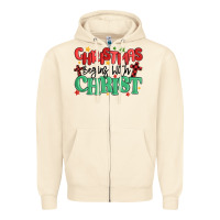 Sandshell christmas begins with christ Zipper Hoodie - MaliasSmallBusiness